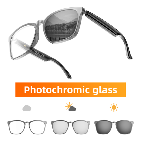 Ai Translation Smart Glasses with Bluetooth for Men Women with 140 Language Color-Change Lens Clear Headphone with Speaker Sunglasses-1