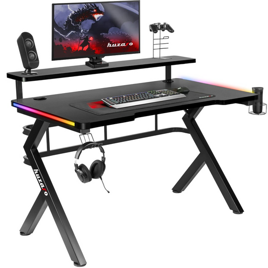 Podsvietený stôl Dynamiq UNIQUE / Moderný stôl na hranie a učenie (HZ-HERO 5.0 RGB)-0