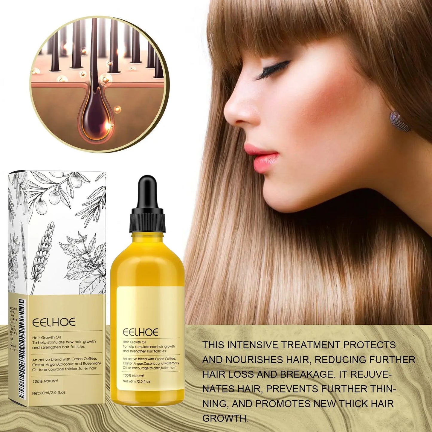 EELHOE Rosemary Oil for Hair Growth 60ml-1