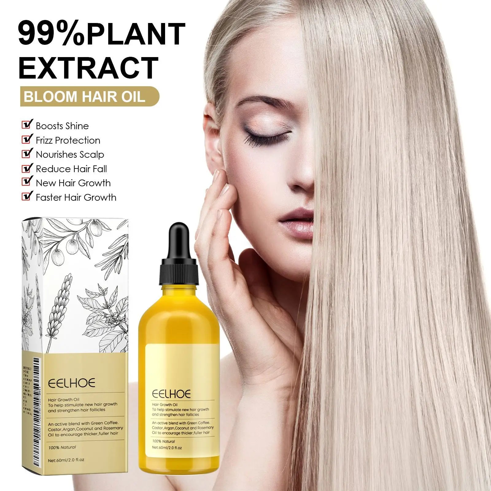 EELHOE Rosemary Oil for Hair Growth 60ml-2