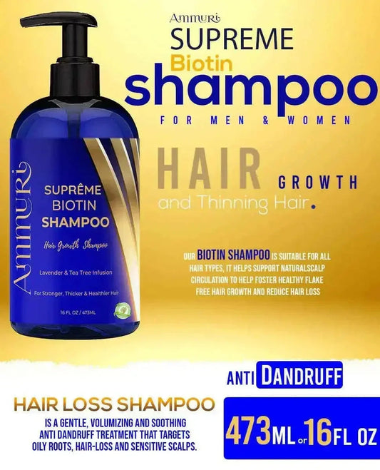 Ammuri Supreme Biotin Shampoo – Daily Hair Care for Thicker-Looking Hair (300ml)
