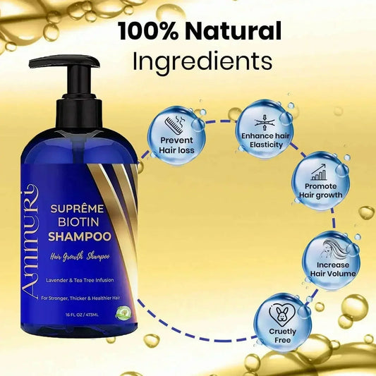 Ammuri Biotin Haircare Set – Anti-Hair Loss Shampoo & Strengthening Hair Serum for Men & Women